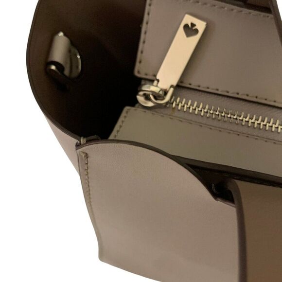 Kate Spade Mini Mina Magnolia Street Satchel Crossbody Grey Leather - Picture 10 of 11